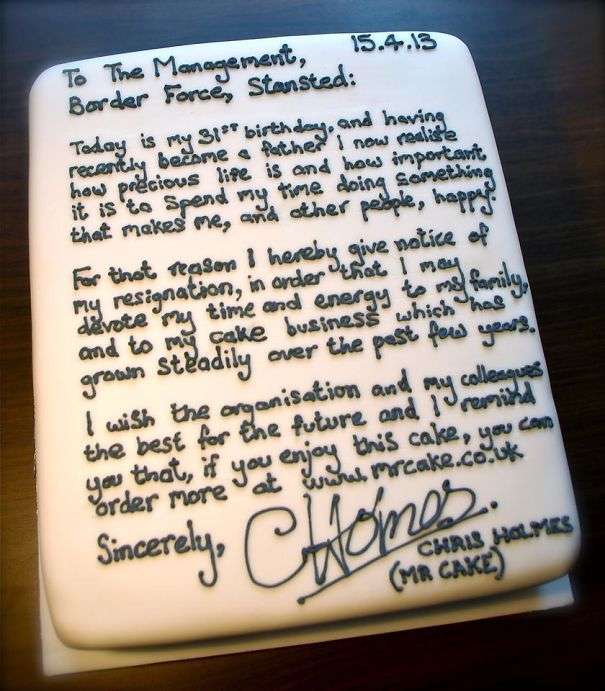 The Resignation Letter That Took the Cake